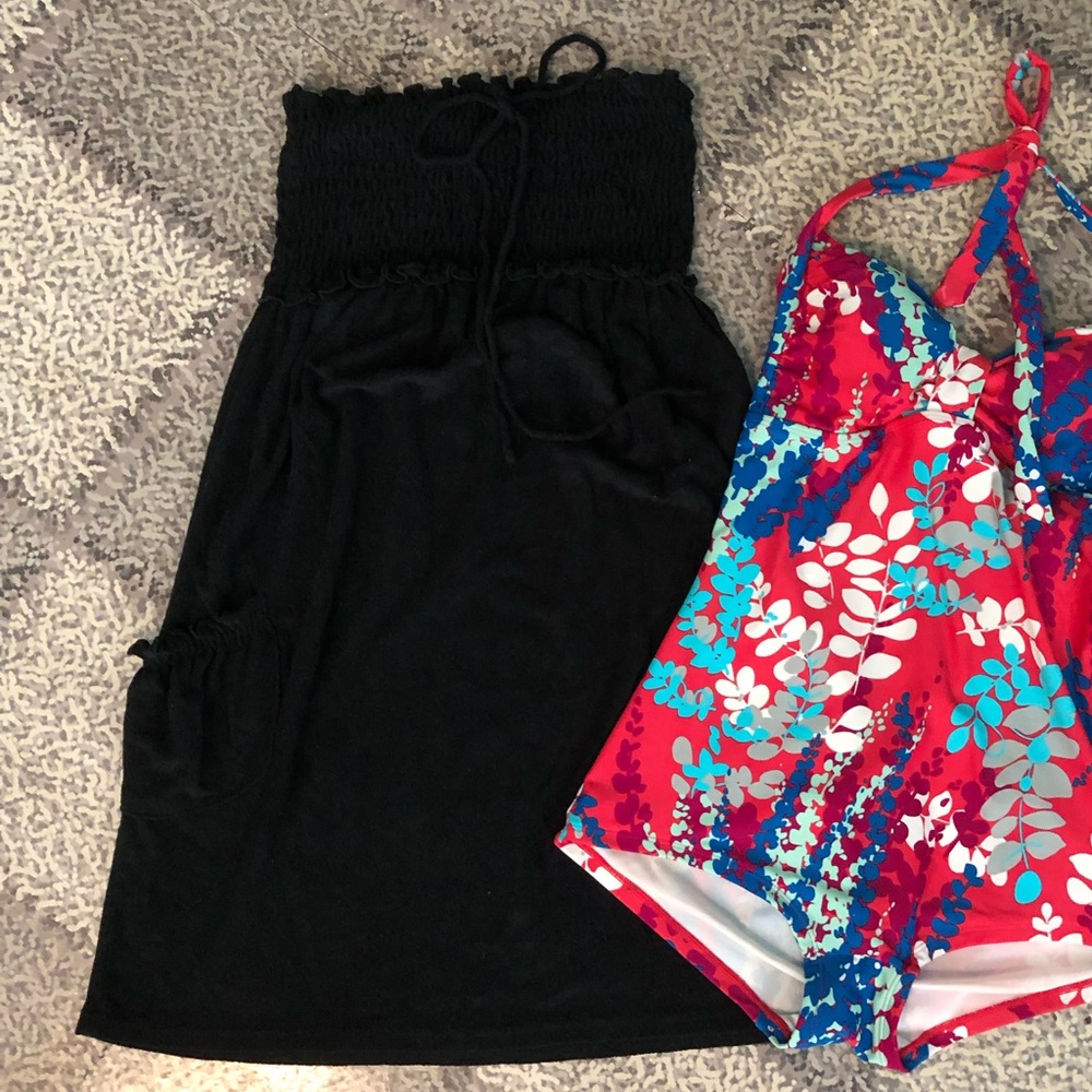 Black Terry Cloth Beach Cover-Up